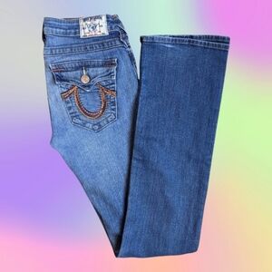 True Religion Hi Rise Boot Rainbow Jeans Size 28